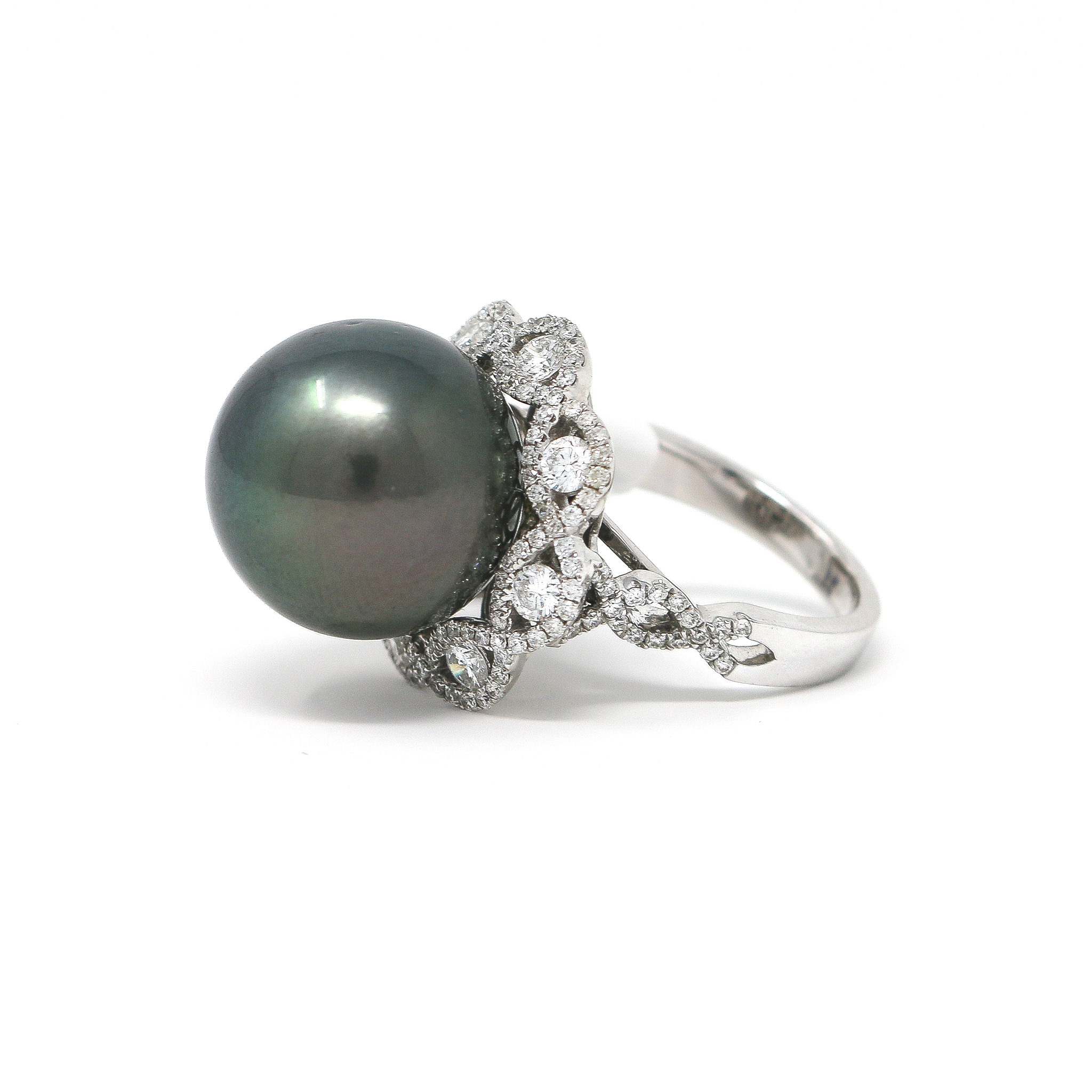 Double Tahitian Pearl Diamond Wrap Ring - Nazar's & Co. Jewelers