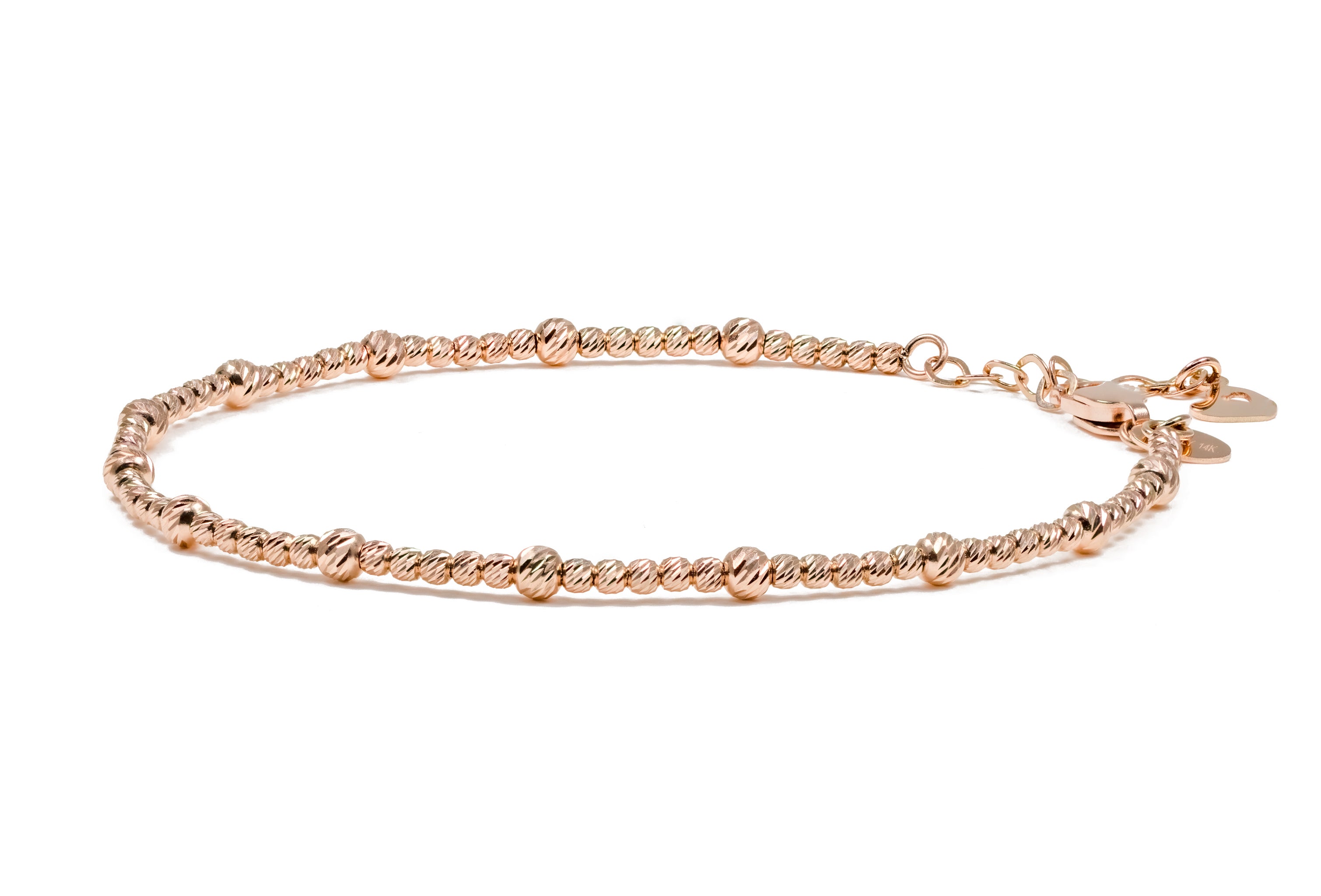  Diamond2Deal 14K Rose Gold Etched Outline Monogram Bracelet For  Women: Clothing, Shoes & Jewelry